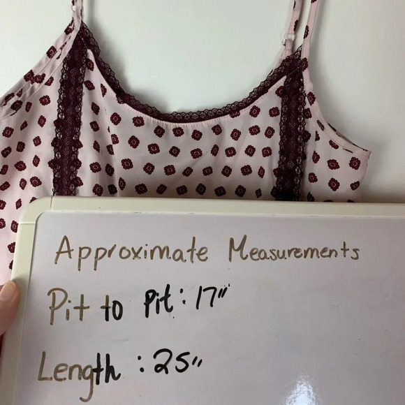 Aerie Y2K Patterned  Satin Chemise Slip Sexy Pink Size Small - Picture 9 of 9